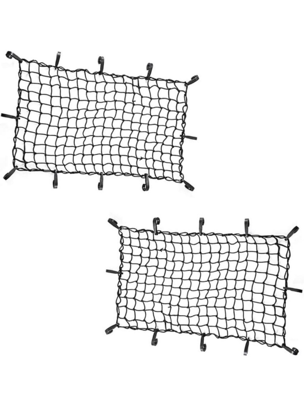 Stretchy Black Bungee Cargo Net 22"x38" - Expands to 44"x76", 2"x2" Mesh